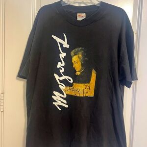 Vintage 90s Mozart T-Shirt XL Hanes Beefy T Single Stitch Black Made in USA